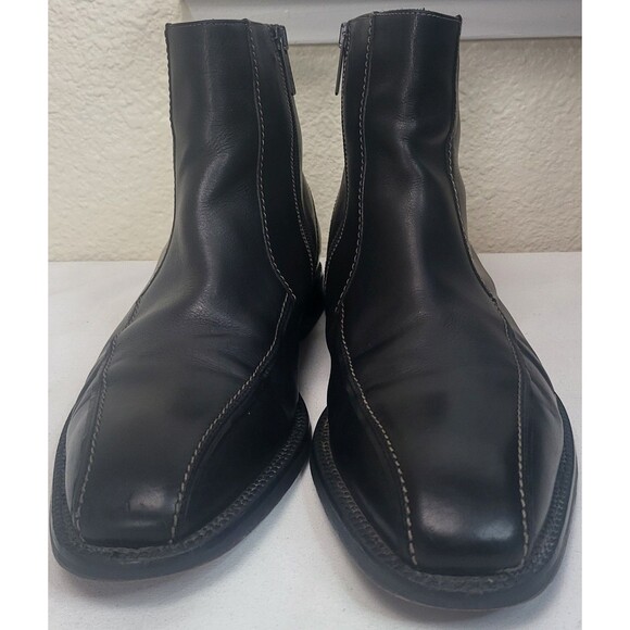 Hugo Boss Rare Chelsea Chukka Ankle Side Zip Black Leather Boots Men's Size 10 - Picture 6 of 12